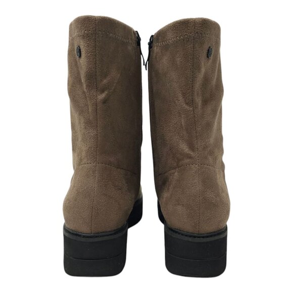 Bussola Portofino Platform Ankle Boot Womens Size US 6.5 EU 37 Side Zip Taupe - Picture 4 of 16
